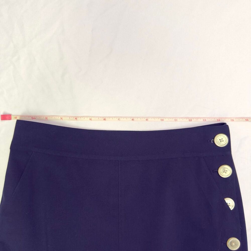lauren ralph lauren navy blue pencil skirt with pearl toned buttons - Picture 2 of 8
